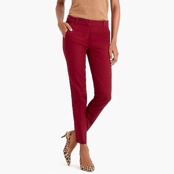 J. Crew Brick Red Lexie Stretch Pants, Short Length - Picture 1 of 7